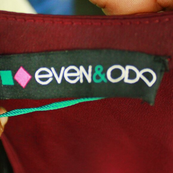 1990s Vintage Burgundy Halterneck Wide-Leg Jumpsuit - Picture 3 of 4